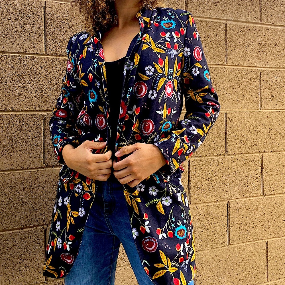 Floral Pea Coat